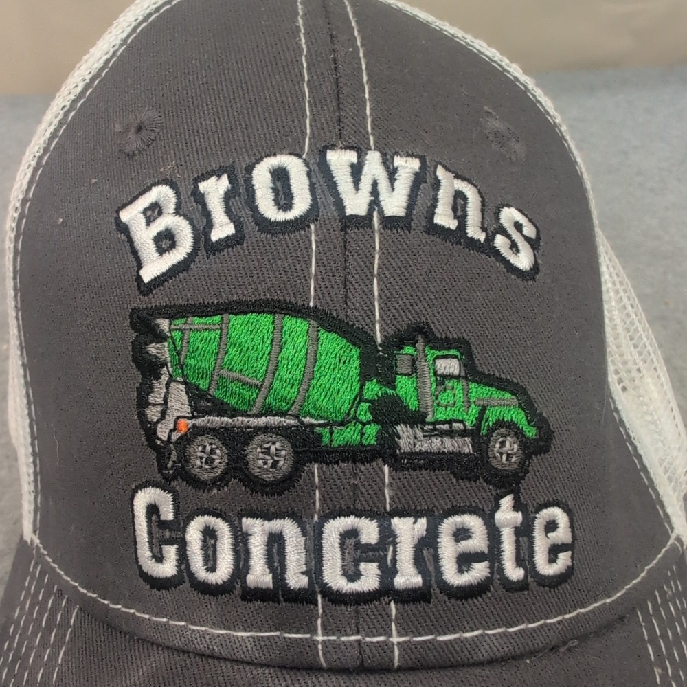 Crown Browns Concrete Cement Trucker Hat Gray White Mesh Adjustable Cap NA308 - Picture 3 of 5